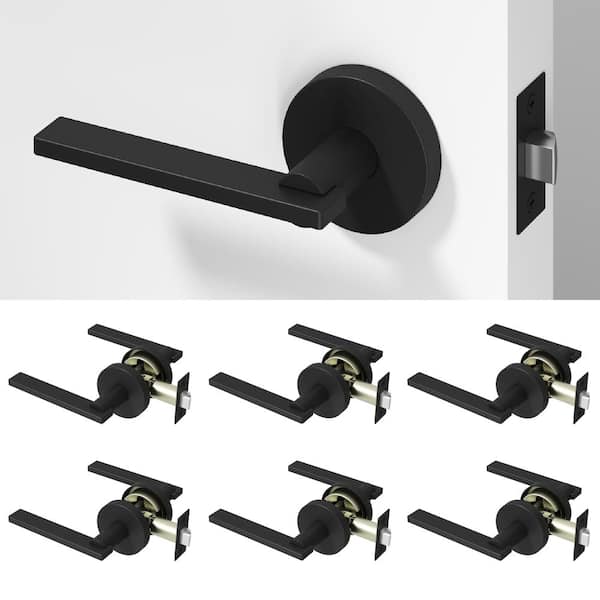 Okun Halo Metal Matte Black Passage Hall/Closet Flat Door Handle