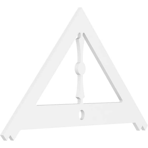 Ekena Millwork 1 in. x 48 in. x 28 in. (14/12) Pitch Artisan Gable Pediment Architectural Grade PVC Moulding