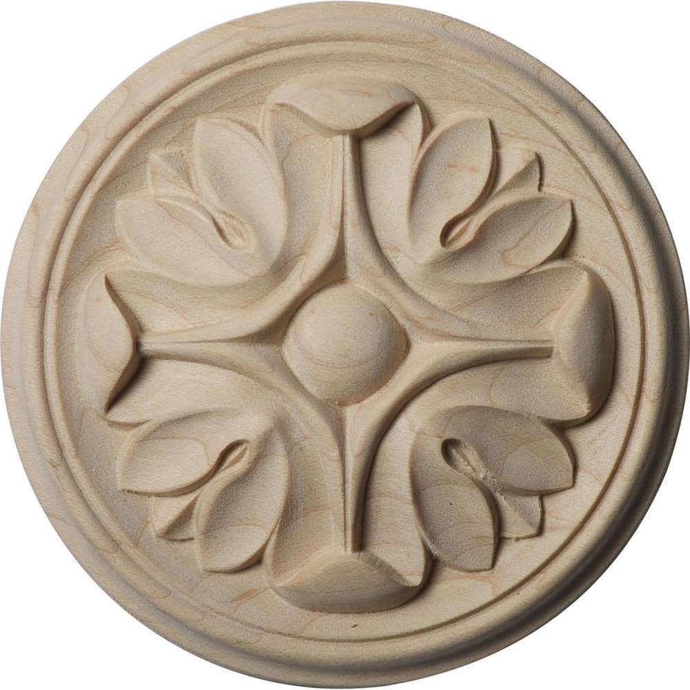 Raymond 3.5'' Round Maple Wood Rosette Applique