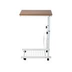 19 in. Rectangular White Laptop Desk with Adjustable Height Feature