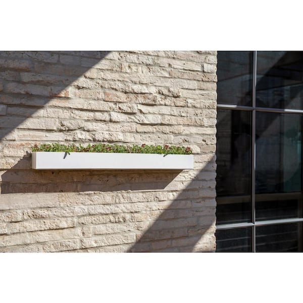 Geo Rectangular 32 in. White Plastic Hanging Planter