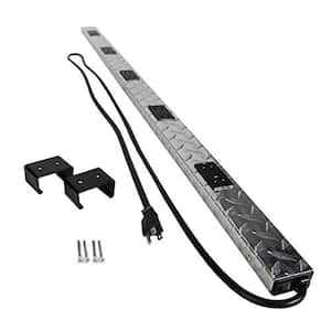 Wiremold Plugmold Tough 15-Amp 4 ft. 10-Outlet Power Strip with Circuit Breaker, Diamond Plate