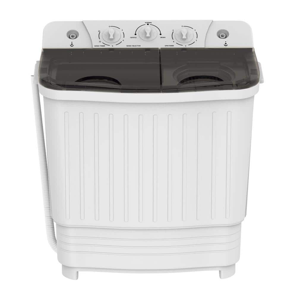 Dalxo 18lbs. Capacity Washer Twin Tub 2.33 cu.ft. Portable Washer & Dryer Combo Washing Machine in Gray-Black