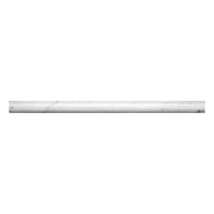 Grandis 0.6 in. x 12 in. White Marble Polished Pencil Liner Tile Trim (0.5 sq. ft./case) (10-pack)
