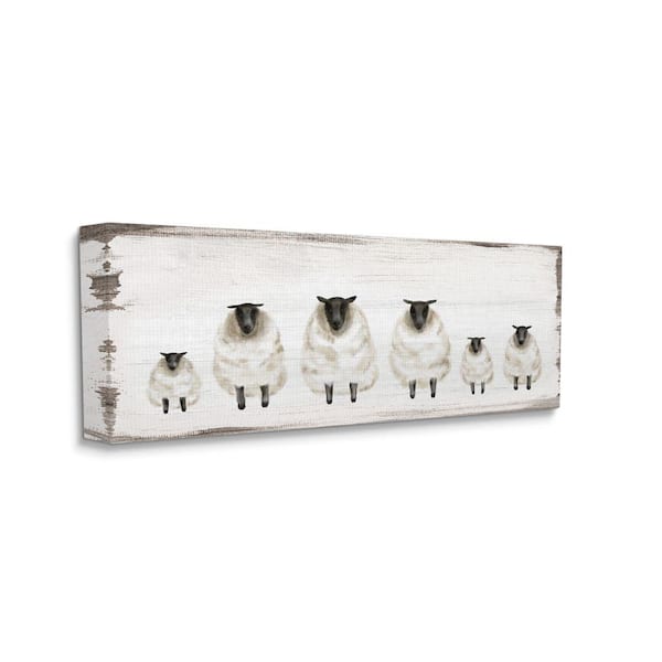 Stupell Industries Fluffy Farm Sheep Herd Rustic Country Animals By Daphne Polselli Unframed Print Animal Wall Art 20 in. x 48 in.