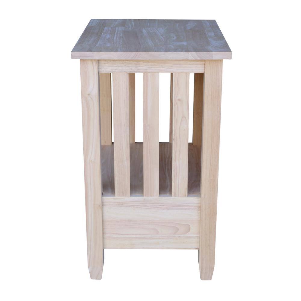 Solid Hardwood Mission-Style End Table with Drawer and Shelf