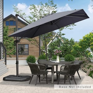 9 ft. Square Outdoor Patio Cantilever Umbrella Aluminum Offset 360° Rotation Umbrella in Gray