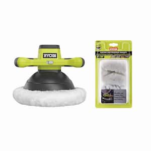 ONE+ 18V Cordless 10 in. Orbital Buffer with Bonus 8-10 in. Microfiber and Synthetic Fleece Buffing Bonnet Set (2-Pack)