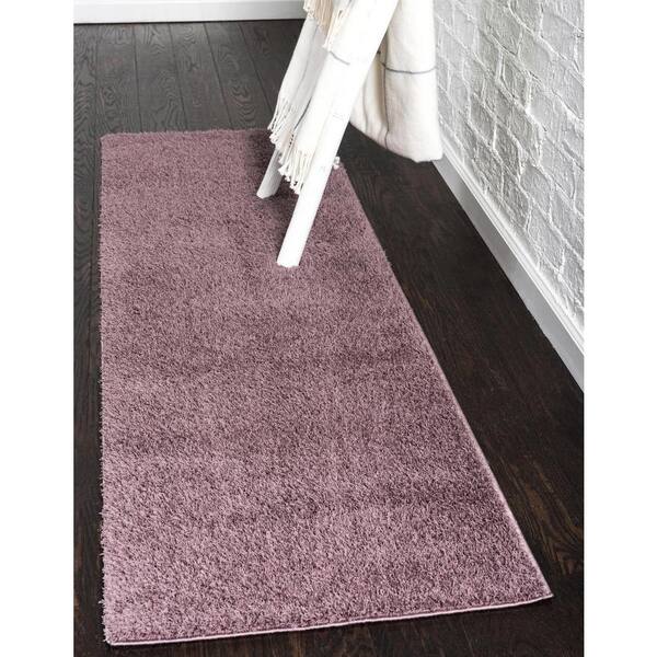 Studio Solid Shag Mauve 2' 7 x 10' 0 Runner Rug