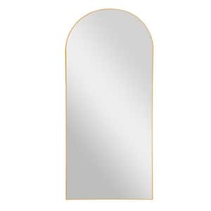 32 in. H x 71 in. W Arched Aluminum Famde Full-Length Mirror