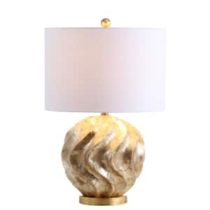 Versailles 24 in. Sphere sea shell LED Table Lamp, Brown/Gold