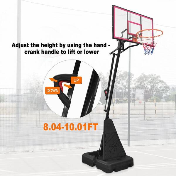 Sudzendf Red 43.30 in. W Portable Basketball Hoop with
