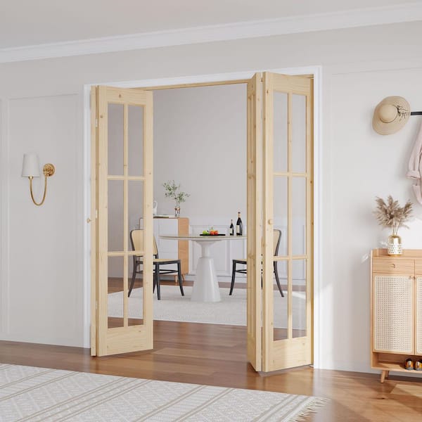 easelife 72 in. x 80 in. 6-Lite Clear Glass Solid Core Unfinished