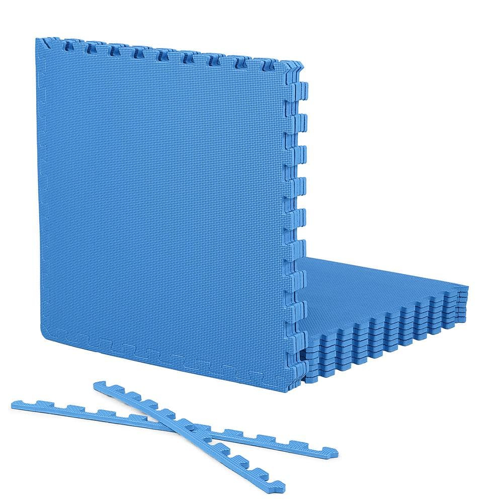 Blue 24 in. W x 24 in. L x 0.5 in. Thick EVA Foam T-Pattern Gym Flooring Tiles (12 Tiles/Pack) (48 sq. ft.) price history on PriceWatchPro