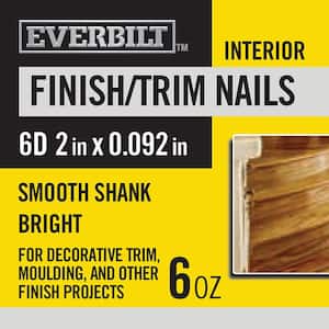 6D 2 in. Finish/Trim Nails Bright 6 oz (Approximately 83 Pieces)