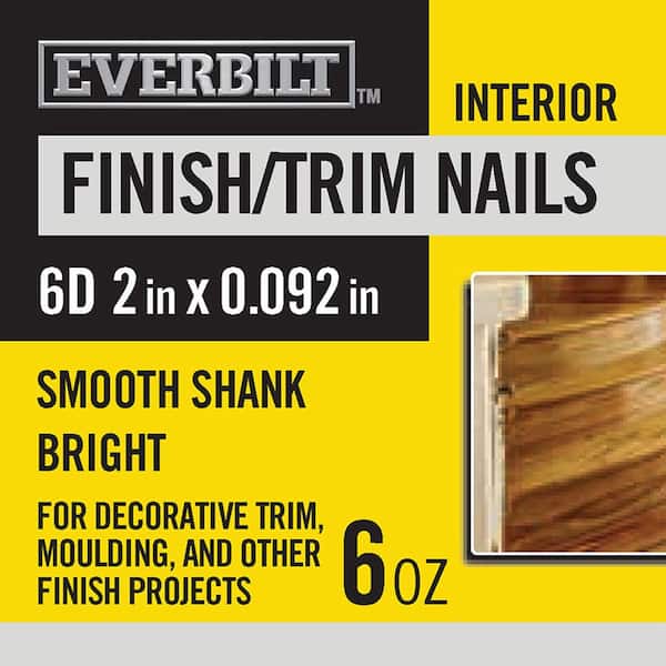 Everbilt 6D 2 in. Finish/Trim Nails Bright 6 oz (Approximately 83