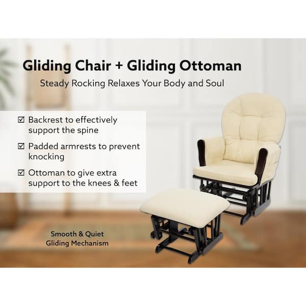 Nursery glider hot sale with gliding ottoman