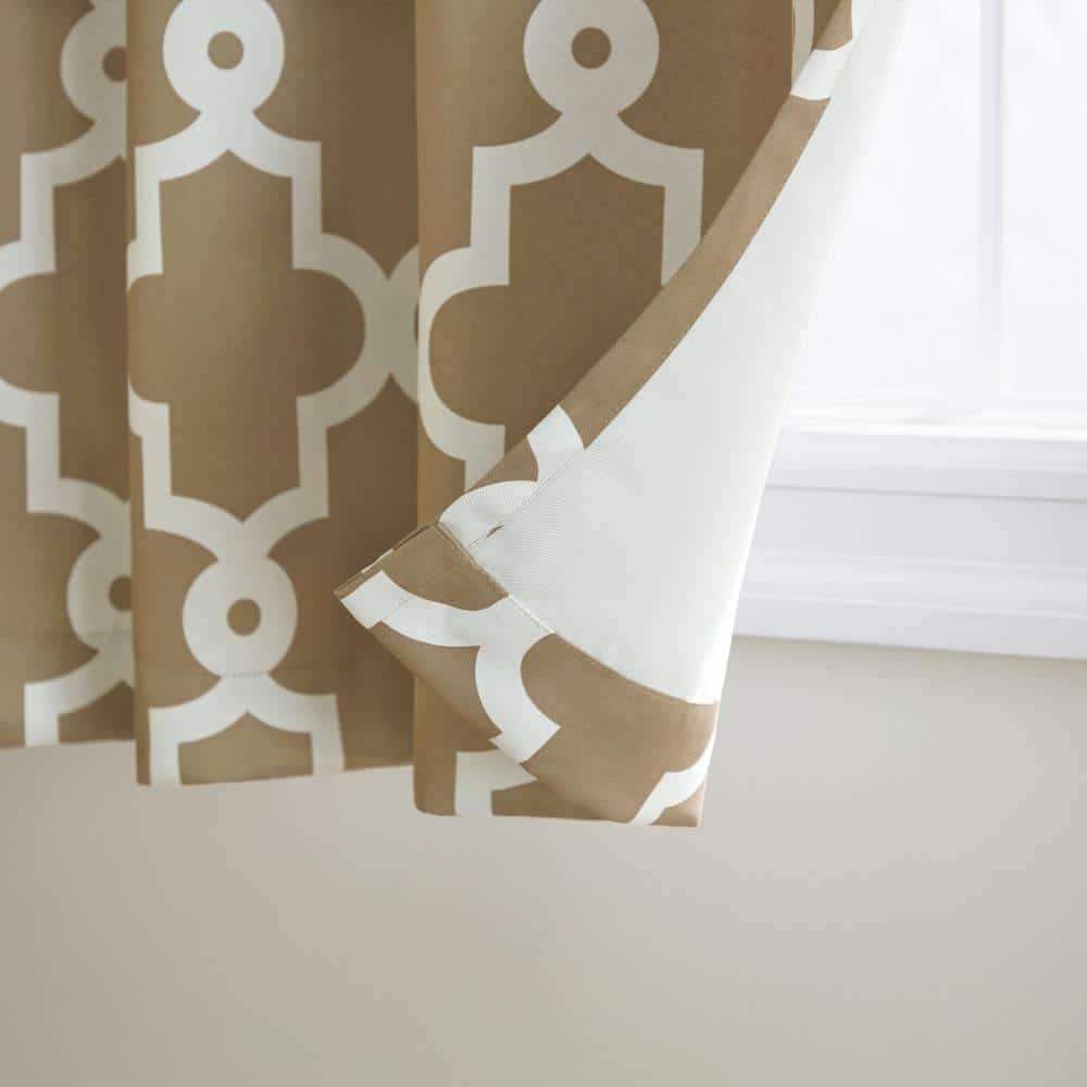 Taupe Polyester Blackout Grommet Window Panel Set