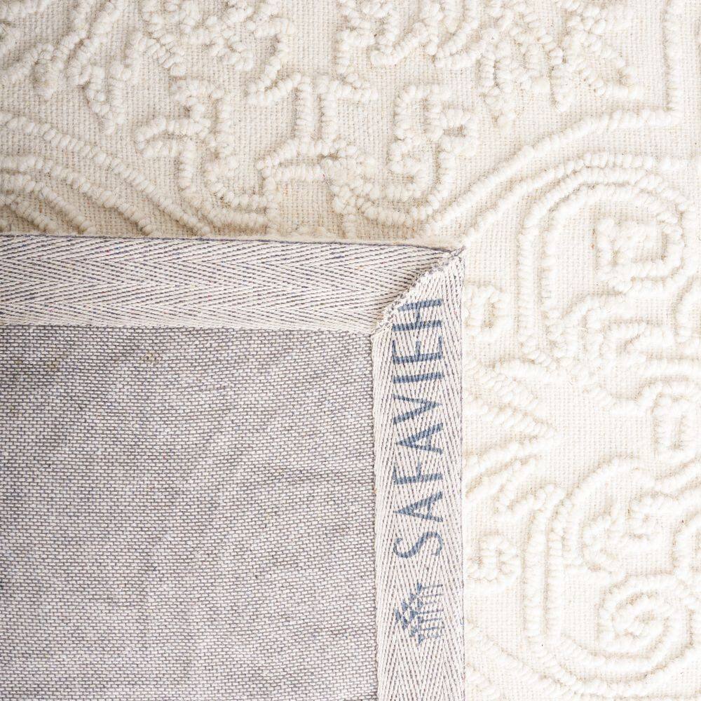 Ivory Hand-Tufted Wool and Synthetic 4' x 6' Area Rug
