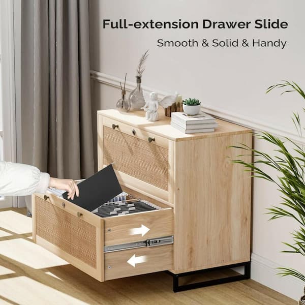 Karl home 2-Drawers Beige Engineered Wood 29.53 in. W Lateral File