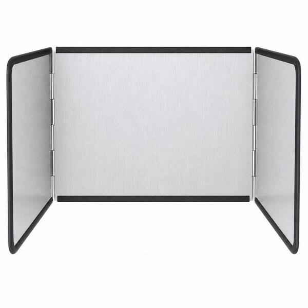Silver Foldable 3-Sided Stainless Steel Oil Splatter Guard for Frying Pan - Kitchen Cooking Accessory