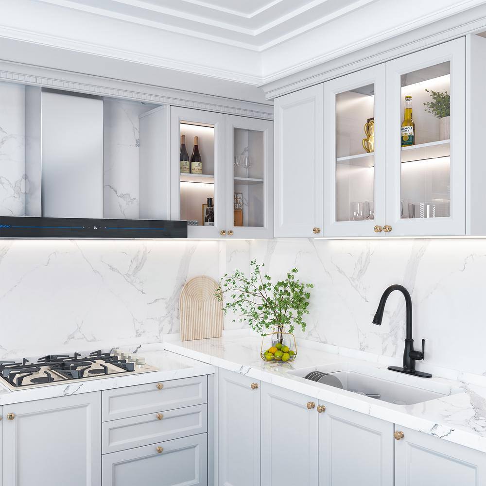 Matte Black Pull Down Kitchen Faucet with Digital Display