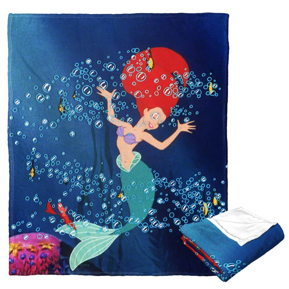 THE NORTHWEST GROUP Disney Little Mermaid Classic Life is the Bubbles Silk Touch Multi-Colored Throw Blanket