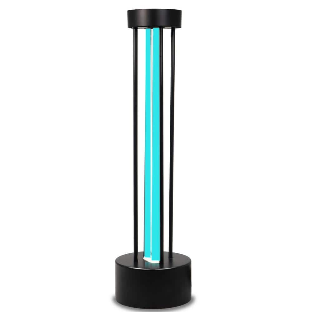 16.5 UV Sterilized Black Glass Table Lamp w/ Remote Control