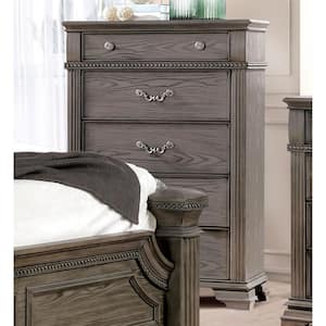 Erminia 5-Drawer Gray Chest of Drawers (53.25 in. H x 37 in. W x 17 in. D)