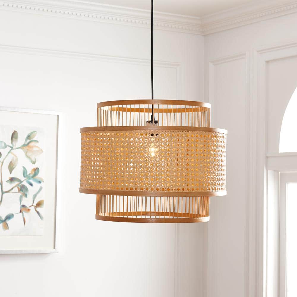 Triela Artisanal Woven Rattan 20" LED Pendant Light