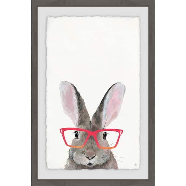 30 in. H x 20 in. W Hippie Bunny by Marmont Hill Framed Wall Art, Multi-Colored