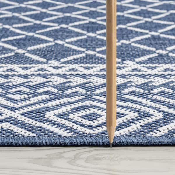 Eco Diamond Blue 9 ft. x 12 ft. Indoor/Outdoor Area Rug