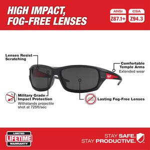 Red Disposable Earplugs (100-Pack) and Performance Safety Glasses with Tinted Fog-Free Lenses