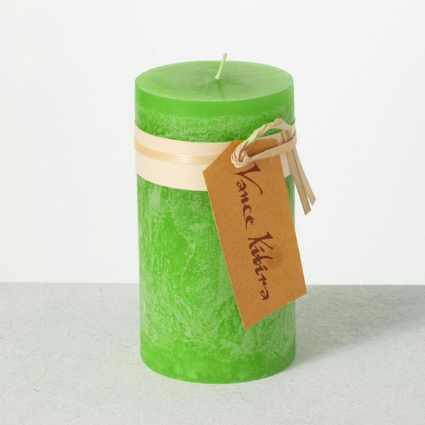 Vance Kitira 6 in. Lollipop Green Timber Pillar Candle