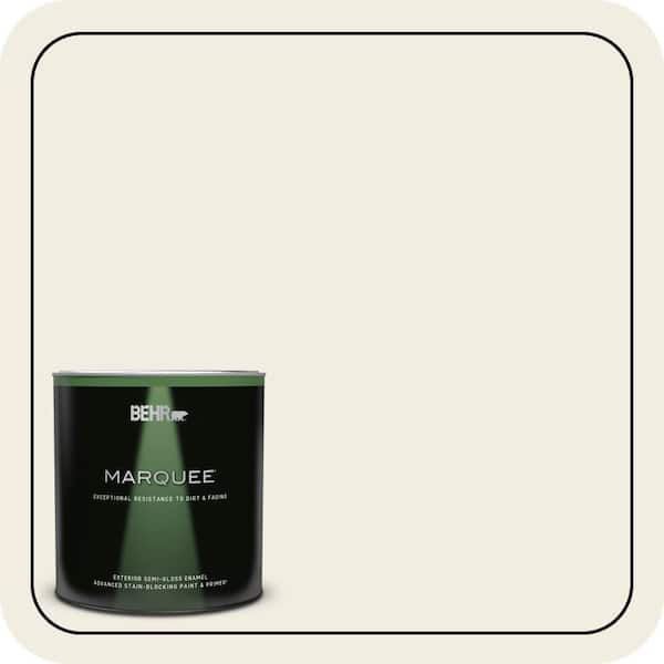 BEHR MARQUEE 1 qt. #12 Swiss Coffee Semi-Gloss Enamel Exterior Paint & Primer