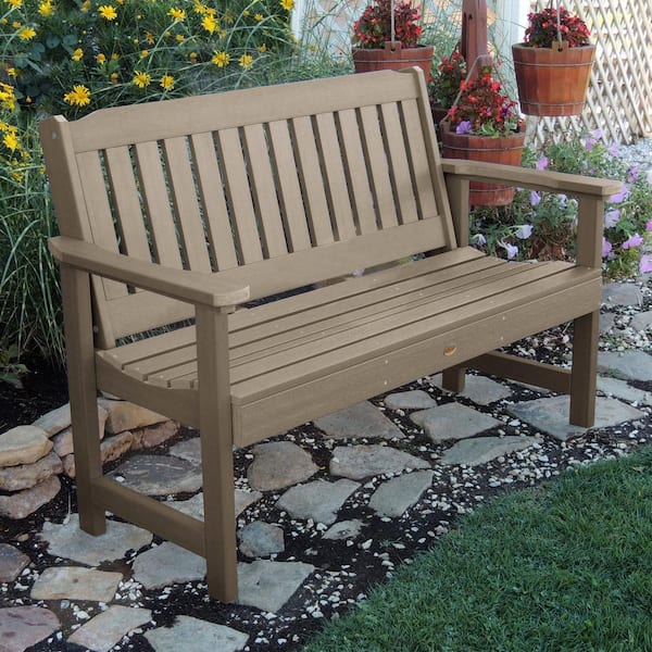Highwood 5 ft. 2-Person Woodland Brown Recycled Plastic Outdoor Garden Bench