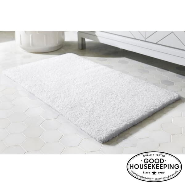 Home Decorators Collection White 17 in. x 24 in. Cotton Reversible Bath Rug