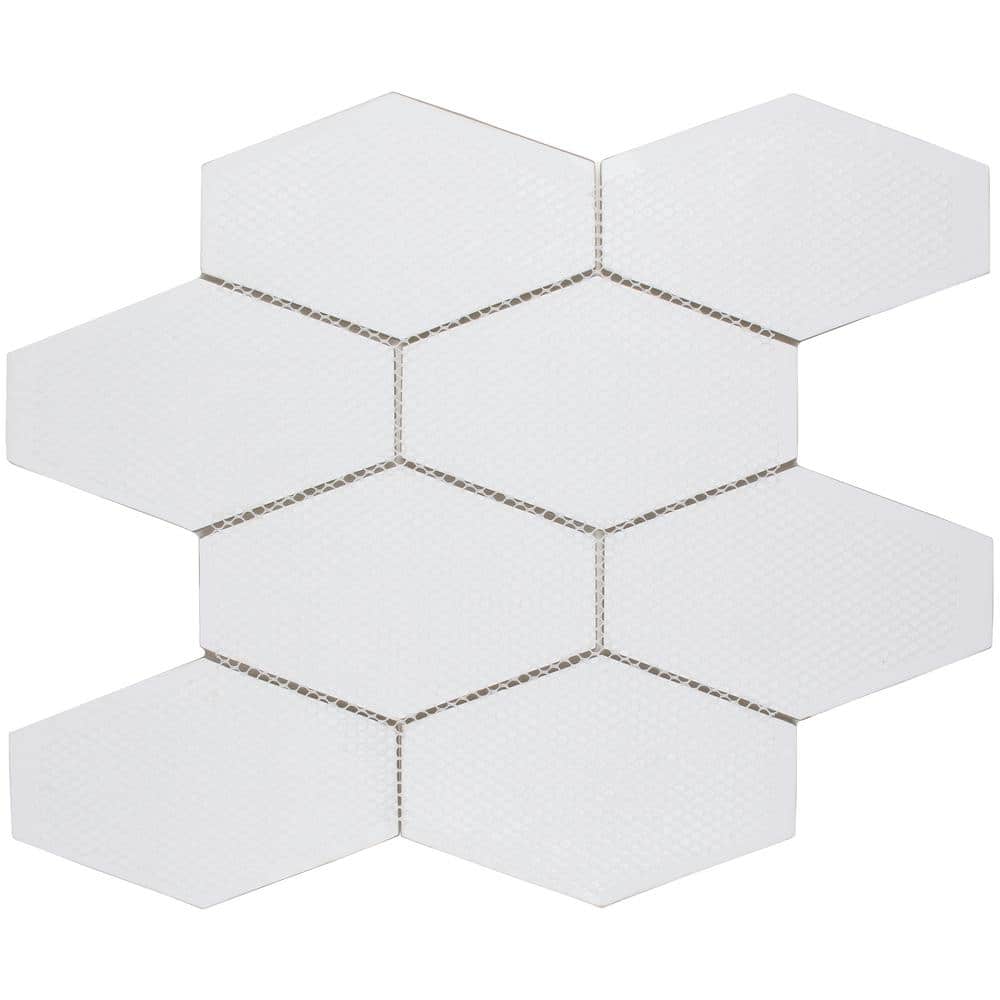 Deep Blue Matte Glass Hexagon Mosaic Tile