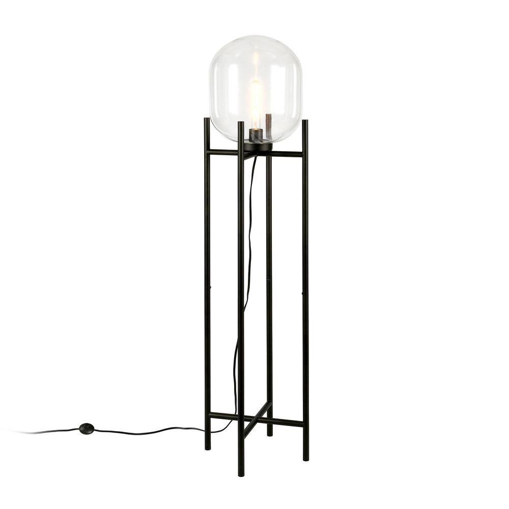 Edison Blackened Bronze Smart Floor Lamp with Glass Shade
