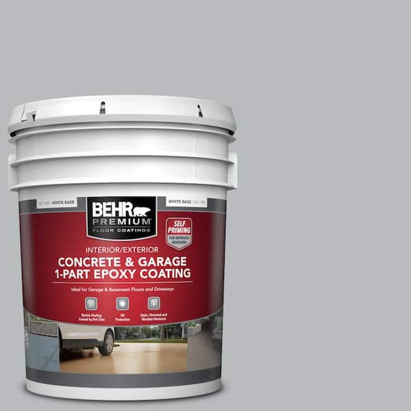 BEHR PREMIUM 5 gal. #PPU18-05 French Silver Self-Priming 1-Part Epoxy Satin Interior/Exterior Concrete and Garage Floor Paint