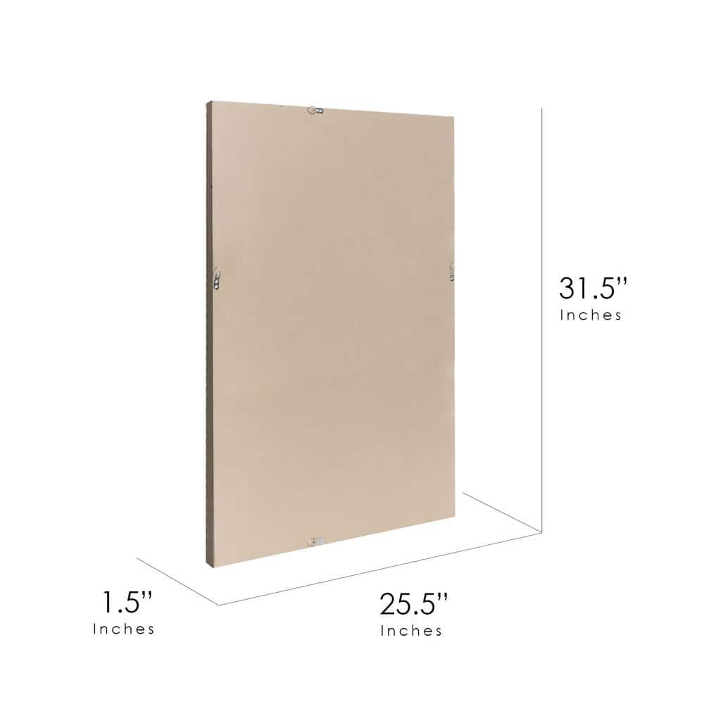 Champagne Silver Honeycomb Beveled Rectangular Wall Mirror