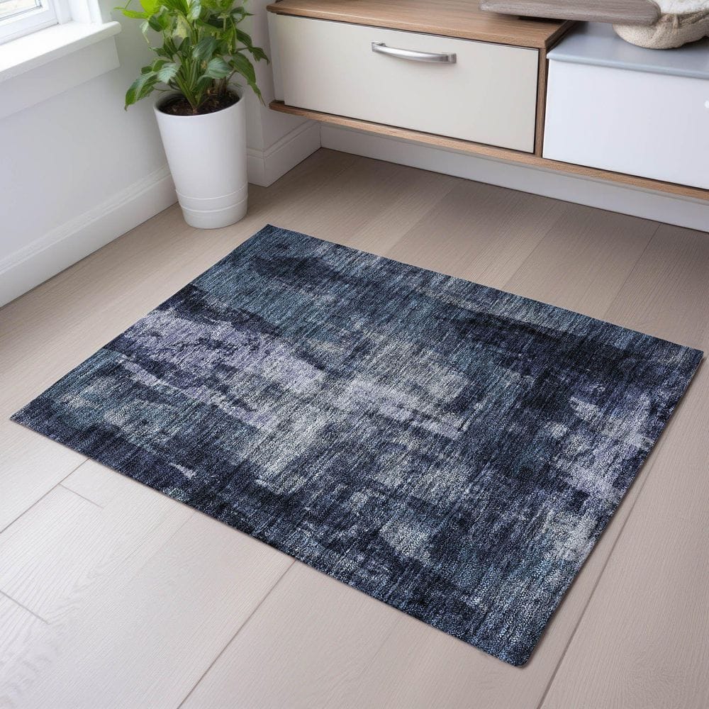 Mayfield Premium Machine Washable Abstract AMF1077 Navy 2 ft. x 3 ft. Area Rug price history on PriceWatchPro
