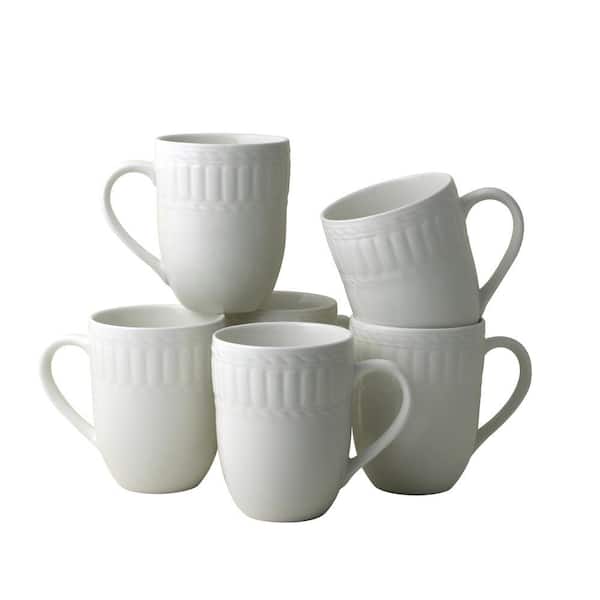 THOMSON POTTERY 14 oz. Arctica White Stoneware Mug (Set Of 6)