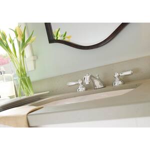 Allura 8 in. Widespread 2-Handle Bathroom Faucet with Pop-Up Drain Assembly in Chrome