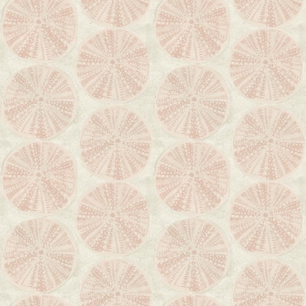 Chesapeake Sea Biscuit Pink Sand Dollar Matte Paper Pre-Pasted Wallpaper
