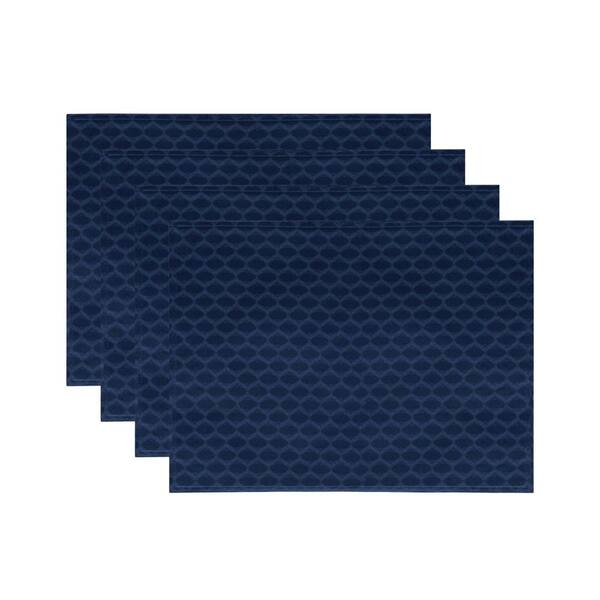 Olivia Placemats, Set of 4, Navy - 13"W x 19"L