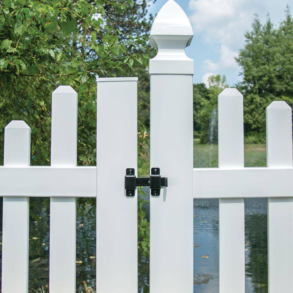 Black Steel Manual Slide Bar Gate Latch