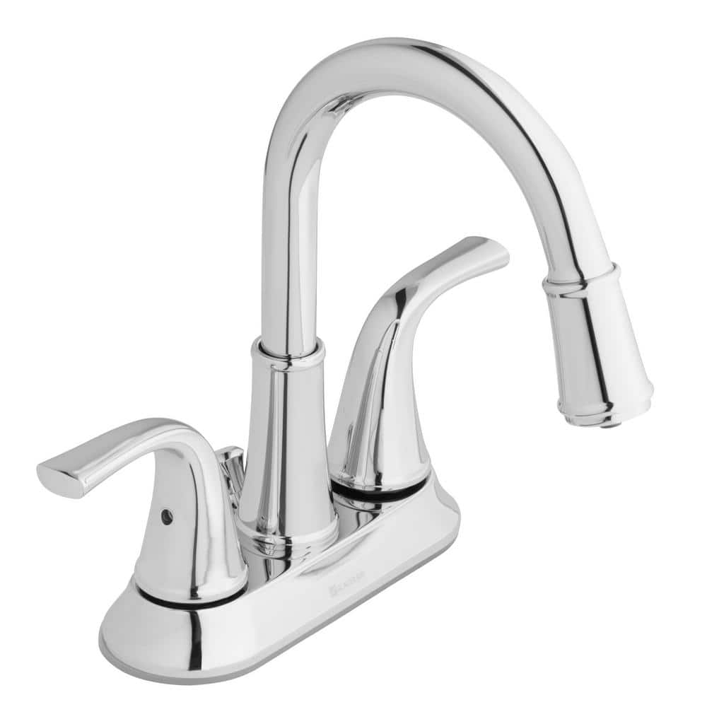 Glacier Bay Focus 4 in. Centerset Double-Handle LED High-Arc Bathroom Faucet in Chrome, Grey