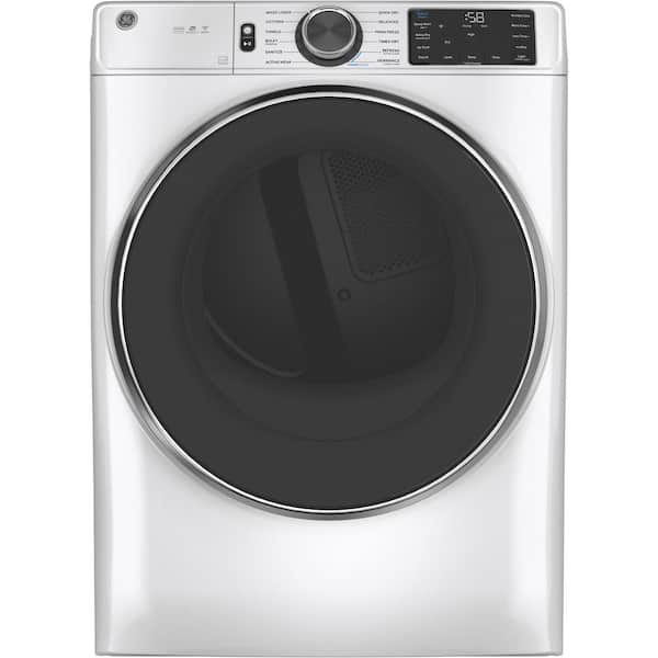 GE 7.8 cu.ft. Smart Front Load Electric Dryer in White with Steam and Sanitize