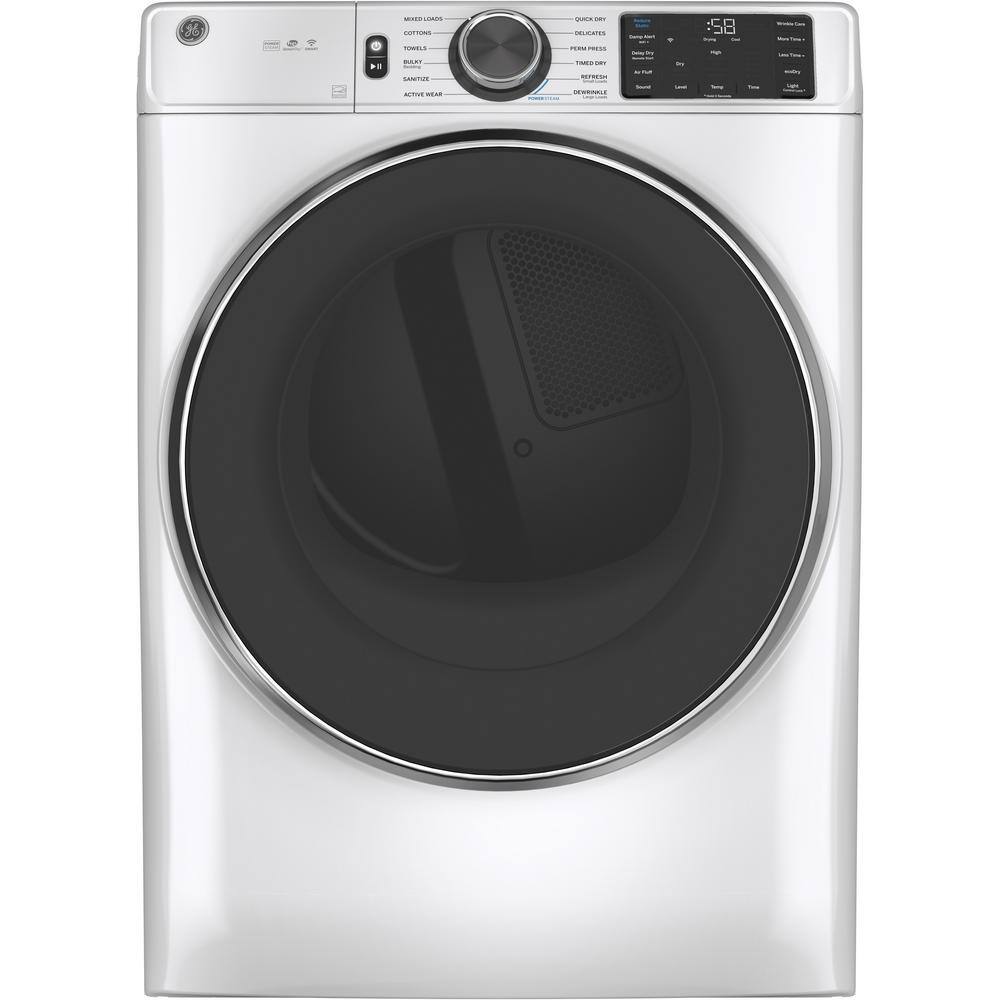 7.8 cu.ft. Smart Front Load Electric Dryer in White with Steam and Sanitize